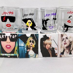 Set of 4 Lady Gaga SHot Glasses/Matching Gift Boxes!
